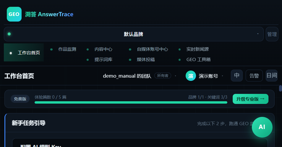 准备工作完成后的工作台首页实拍