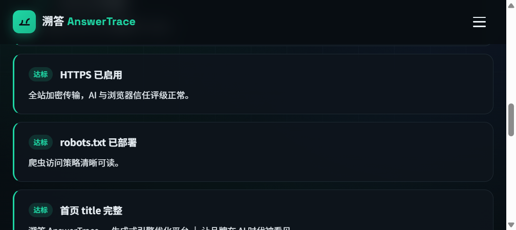 GEO 诊断报告：已达标项